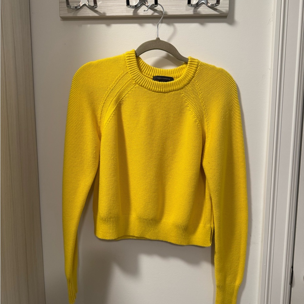 French Connection Bright Yellow Crew Neck Sweater